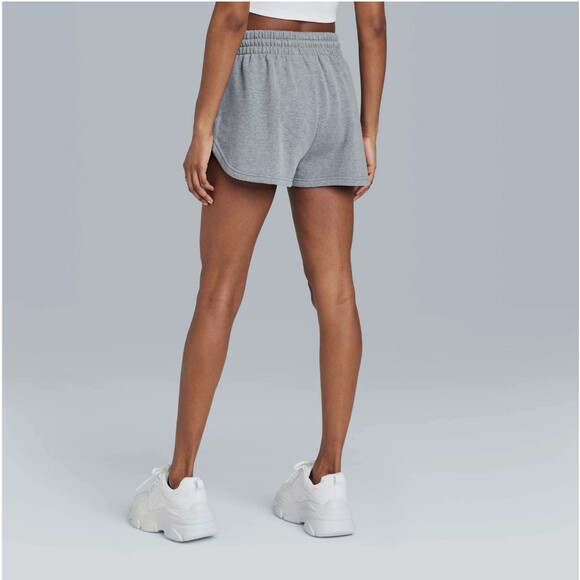 Wild Fable Shorts Womens L Gray High Rise Elastic Waist Fleece Dolphin Style - Picture 4 of 11